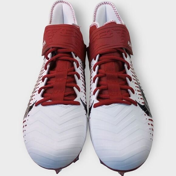 Nike Alpha Menace Pro 2 Mid Football Cleats White/Red BV3945-106 Mens size 14 - Picture 2 of 8